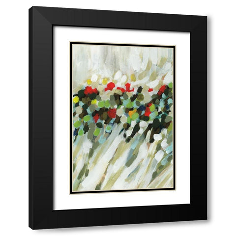 Poppy Swirls II Black Modern Wood Framed Art Print with Double Matting by Parker, Karen Lorena