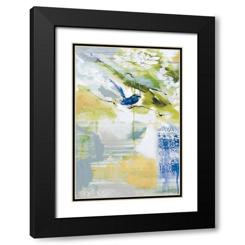 Blue Wrens I Black Modern Wood Framed Art Print with Double Matting by Jones, A.