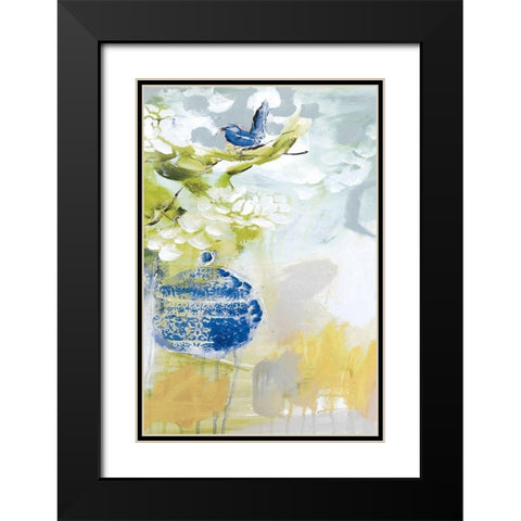 Blue Wrens III Black Modern Wood Framed Art Print with Double Matting by Jones, A.
