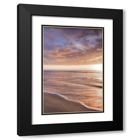 Kee Beach Sunset II Black Modern Wood Framed Art Print with Double Matting by Frates, Dennis
