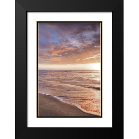 Kee Beach Sunset II Black Modern Wood Framed Art Print with Double Matting by Frates, Dennis