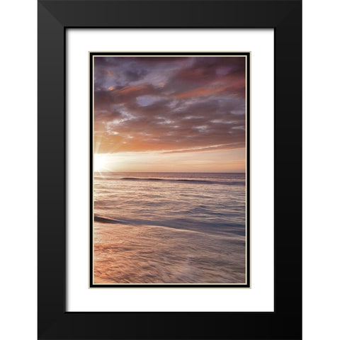 Kee Beach Sunset III Black Modern Wood Framed Art Print with Double Matting by Frates, Dennis