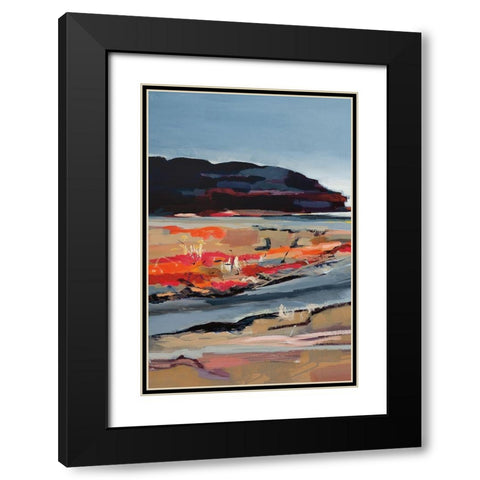 The Beach I Black Modern Wood Framed Art Print with Double Matting by Fitzsimmons, A.