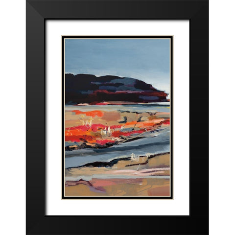 The Beach I Black Modern Wood Framed Art Print with Double Matting by Fitzsimmons, A.