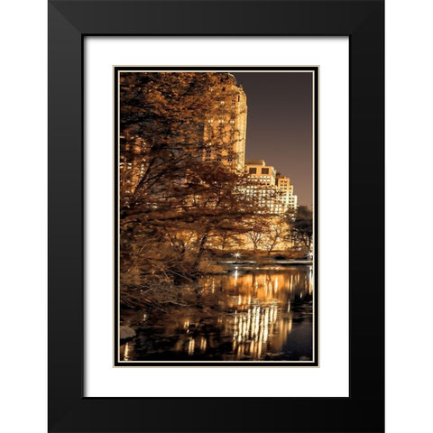 Central Park Glow I Black Modern Wood Framed Art Print with Double Matting by Frank, Assaf