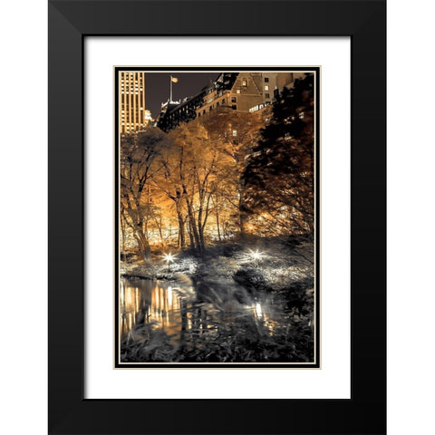 Central Park Glow III Black Modern Wood Framed Art Print with Double Matting by Frank, Assaf