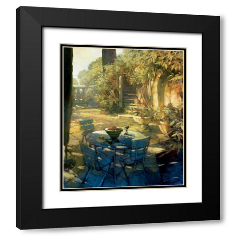 Sunlit Terrace Crillon le Brave Black Modern Wood Framed Art Print with Double Matting by Craig, Philip