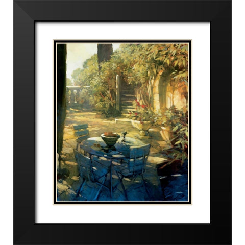 Sunlit Terrace Crillon le Brave Black Modern Wood Framed Art Print with Double Matting by Craig, Philip