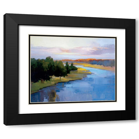 Royal River Black Modern Wood Framed Art Print with Double Matting by McMurry, Vicki
