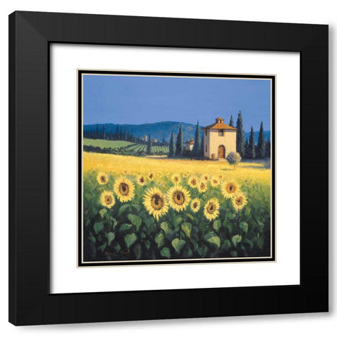 Golden Warmth Black Modern Wood Framed Art Print with Double Matting by Short, David