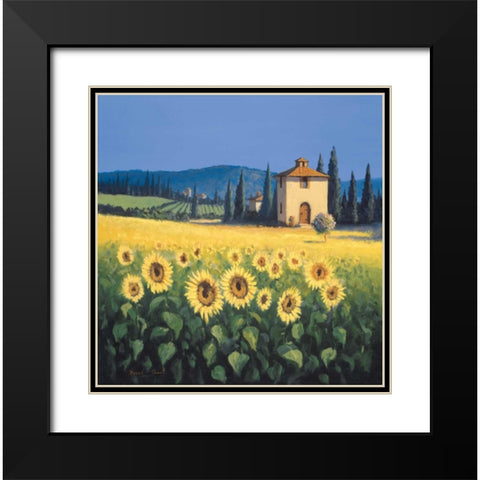 Golden Warmth Black Modern Wood Framed Art Print with Double Matting by Short, David