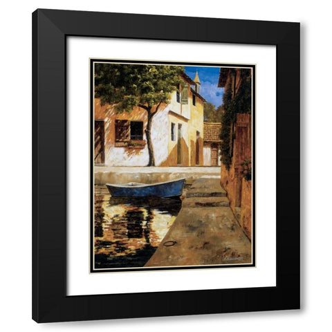 A Touch of Blue Black Modern Wood Framed Art Print with Double Matting by Archambault, Gilles