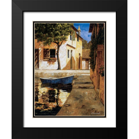 A Touch of Blue Black Modern Wood Framed Art Print with Double Matting by Archambault, Gilles