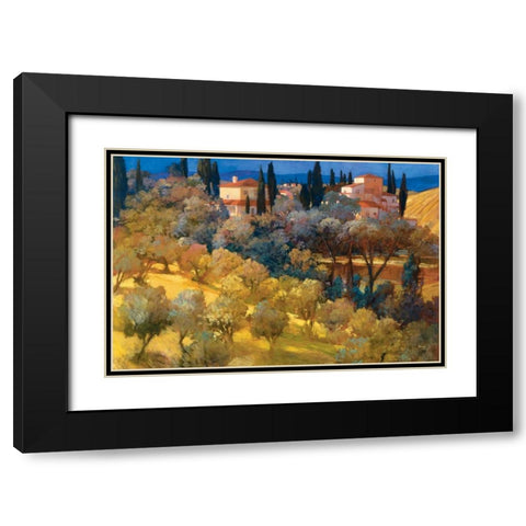 Florentine Landscape Black Modern Wood Framed Art Print with Double Matting by Craig, Philip