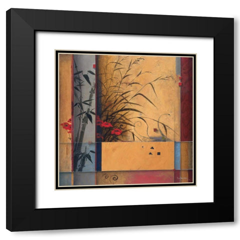 Bamboo Division Black Modern Wood Framed Art Print with Double Matting by Li-Leger, Don
