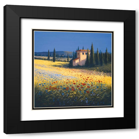 Summer Villa Black Modern Wood Framed Art Print with Double Matting by Short, David