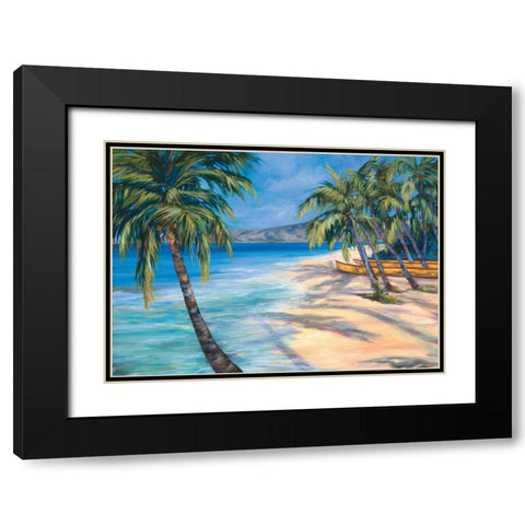 Sugar Beach Black Modern Wood Framed Art Print with Double Matting by Ridenour, Dana