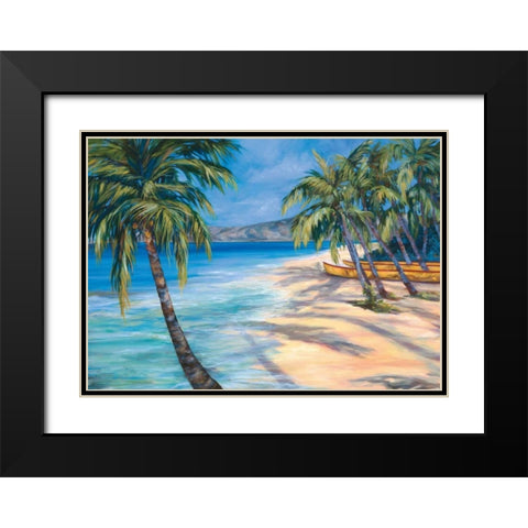 Sugar Beach Black Modern Wood Framed Art Print with Double Matting by Ridenour, Dana