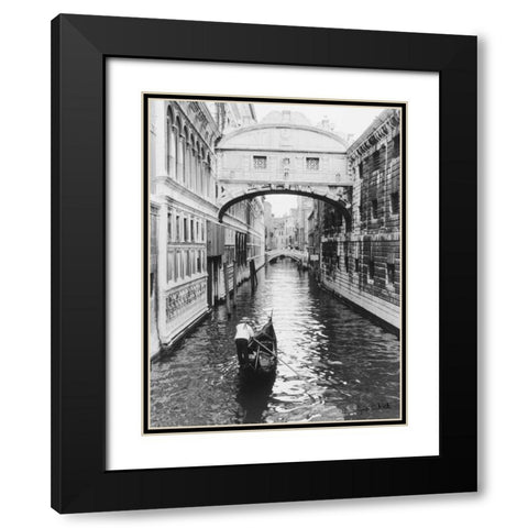 Venice Canal Black Modern Wood Framed Art Print with Double Matting by Schick, Cyndi