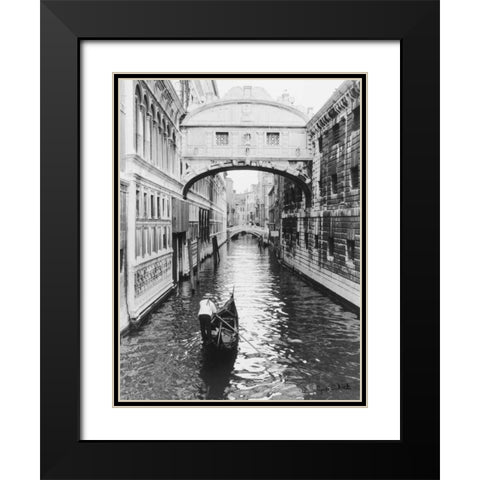Venice Canal Black Modern Wood Framed Art Print with Double Matting by Schick, Cyndi