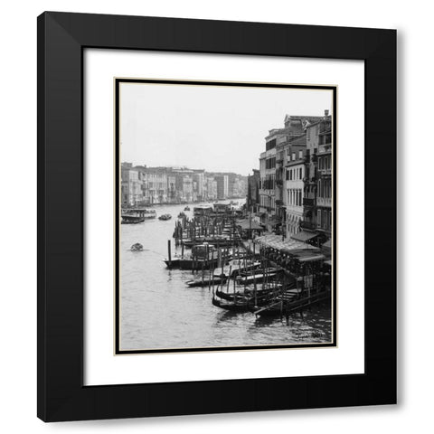 Array of Boats Venice Black Modern Wood Framed Art Print with Double Matting by Schick, Cyndi