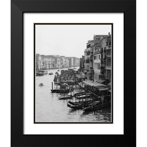 Array of Boats Venice Black Modern Wood Framed Art Print with Double Matting by Schick, Cyndi