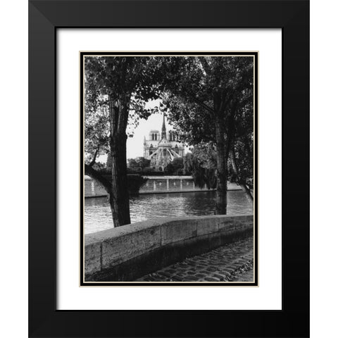 Notre Dame Black Modern Wood Framed Art Print with Double Matting by Davidson, Clay