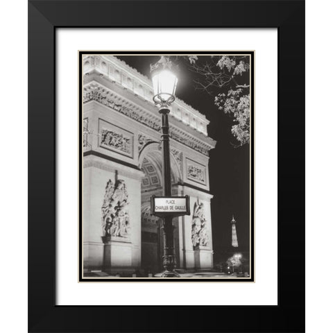 Place Charles de Gaulle Black Modern Wood Framed Art Print with Double Matting by Davidson, Clay