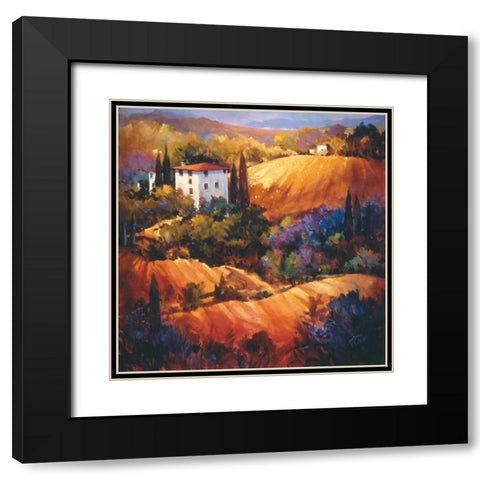 Evening Glow Tuscany Black Modern Wood Framed Art Print with Double Matting by OToole, Nancy