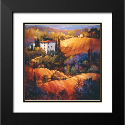 Evening Glow Tuscany Black Modern Wood Framed Art Print with Double Matting by OToole, Nancy
