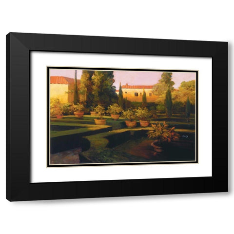 Verona Garden Black Modern Wood Framed Art Print with Double Matting by Craig, Philip