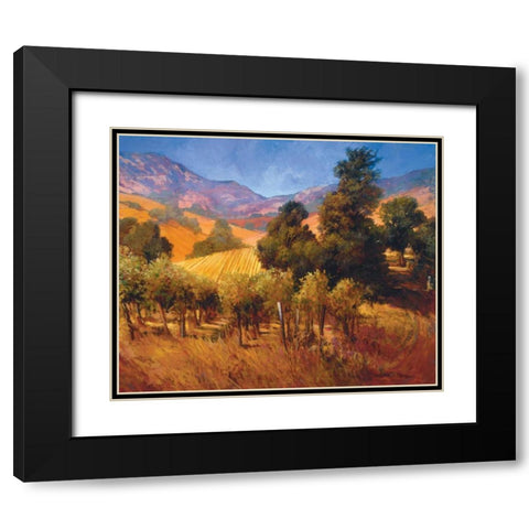 Southern Vineyard Hillside Black Modern Wood Framed Art Print with Double Matting by Craig, Philip