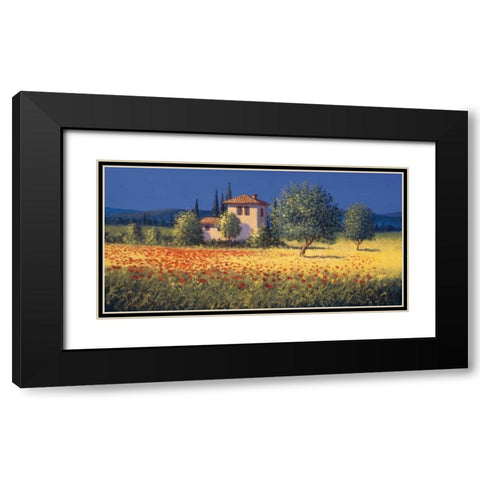 Summer Field I Black Modern Wood Framed Art Print with Double Matting by Short, David