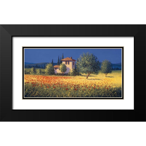 Summer Field I Black Modern Wood Framed Art Print with Double Matting by Short, David