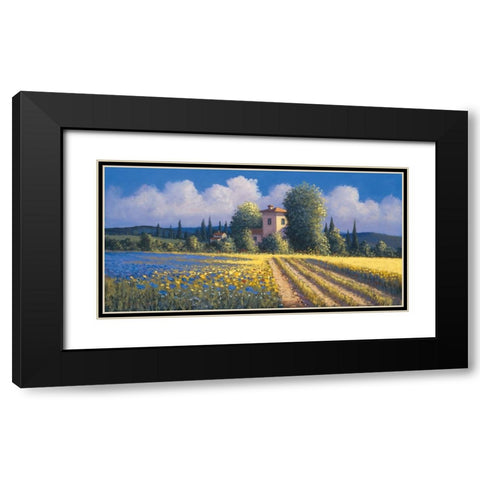 Summer Fields II Black Modern Wood Framed Art Print with Double Matting by Short, David