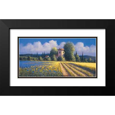 Summer Fields II Black Modern Wood Framed Art Print with Double Matting by Short, David