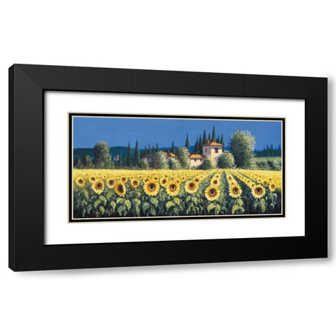 Summer Blooms Black Modern Wood Framed Art Print with Double Matting by Short, David