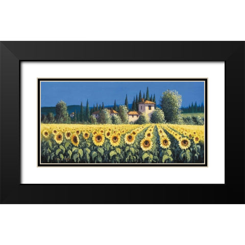 Summer Blooms Black Modern Wood Framed Art Print with Double Matting by Short, David