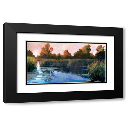The Lily Pond Black Modern Wood Framed Art Print with Double Matting by Craig, Philip