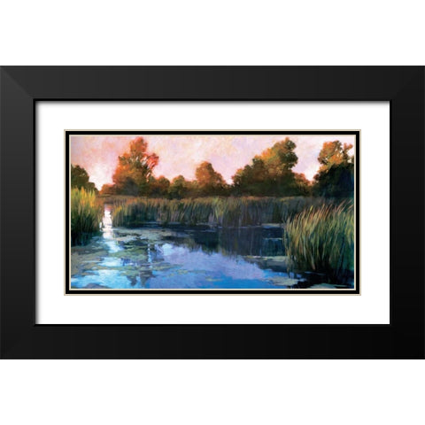 The Lily Pond Black Modern Wood Framed Art Print with Double Matting by Craig, Philip