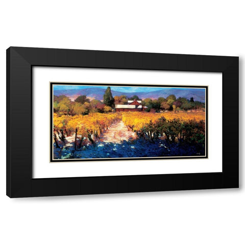 Vineyard Afternoon Black Modern Wood Framed Art Print with Double Matting by Craig, Philip