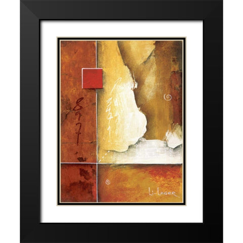 Pompeii Patterns Black Modern Wood Framed Art Print with Double Matting by Li-Leger, Don