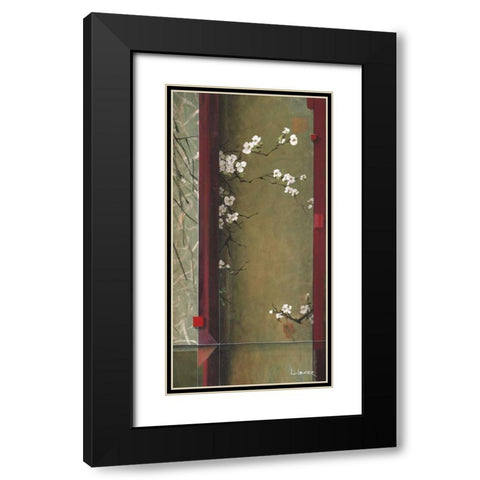 Blossom Tapestry I Black Modern Wood Framed Art Print with Double Matting by Li-Leger, Don