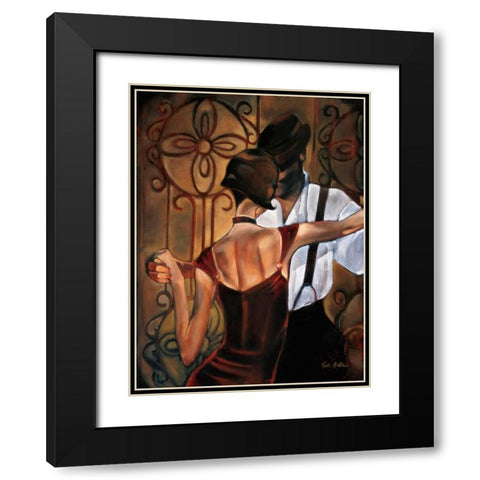Evening Tango Black Modern Wood Framed Art Print with Double Matting by Biddle, Trish