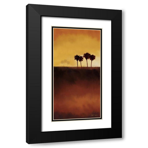 Sunset Palm II Black Modern Wood Framed Art Print with Double Matting by Venter, Tandi