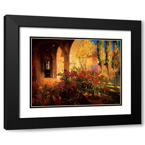 Twilight Courtyard Black Modern Wood Framed Art Print with Double Matting by Craig, Philip