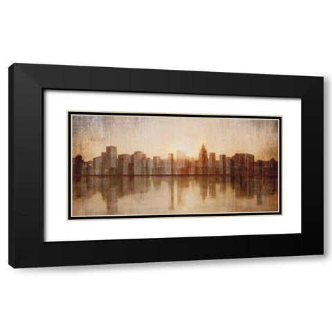 Skyline Black Modern Wood Framed Art Print with Double Matting by Amori