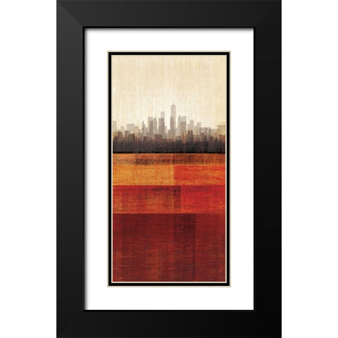 Metropolitan Jewel-Box - Ruby Black Modern Wood Framed Art Print with Double Matting by Amori