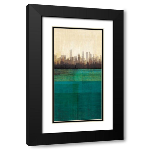 Metropolitan Jewel-Box - Emerald Black Modern Wood Framed Art Print with Double Matting by Amori
