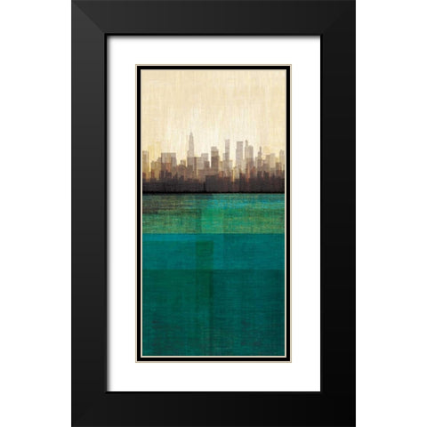 Metropolitan Jewel-Box - Emerald Black Modern Wood Framed Art Print with Double Matting by Amori